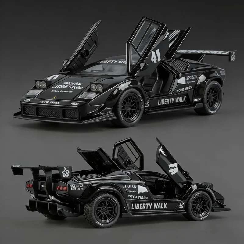 

1:32 Countach LP5000S Alloy Sports Car Model Diecast Metal Track Racing Car Vehicles Model Simulation Sound Light Kids Toys Gift