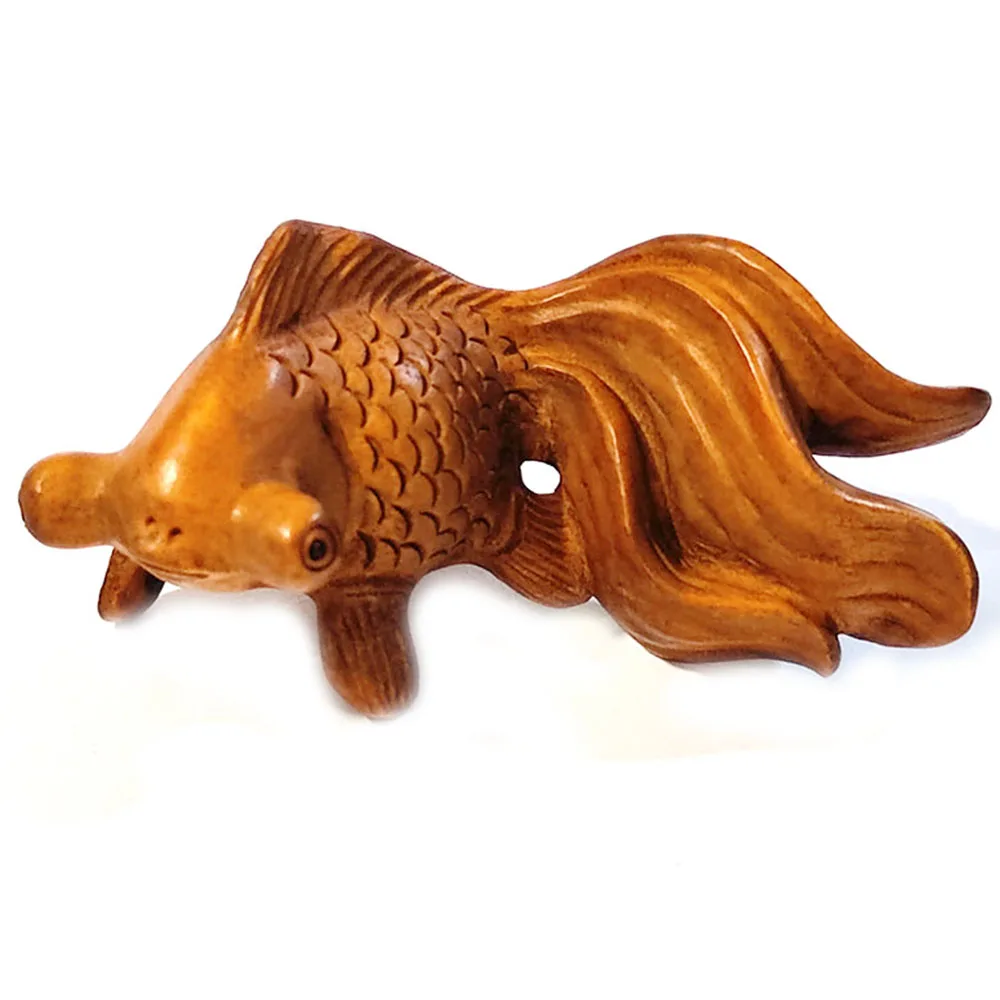 

Y8270 - 2 " Hand Carved Boxwood Netsuke Carving Figurine - Pretty Gold Fish