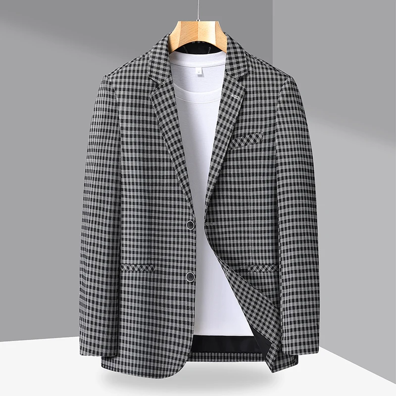 

New High-End Soft Comfortable Men's Blazer Slim Fit Fashion Jacket For Young Men Daily Casual Home Wear Outerwear