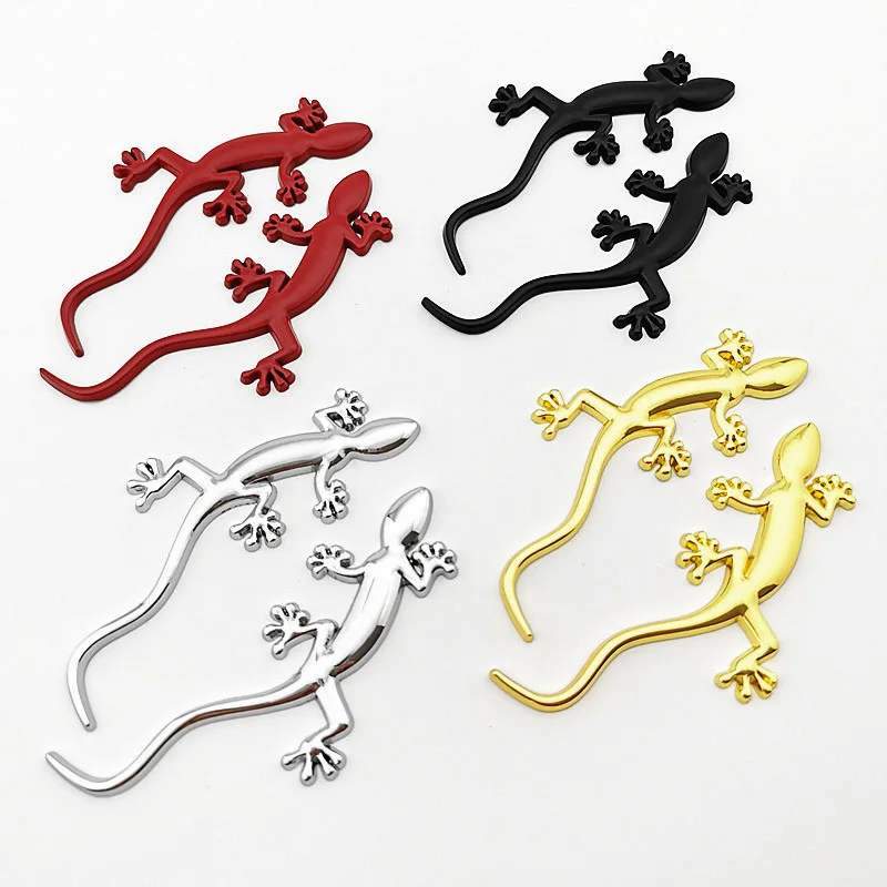 Car Styling Car Body Trunk Gecko Decorative Metal Alloy Sticker Car Universal Creative Personality Modification For Audi Toyota