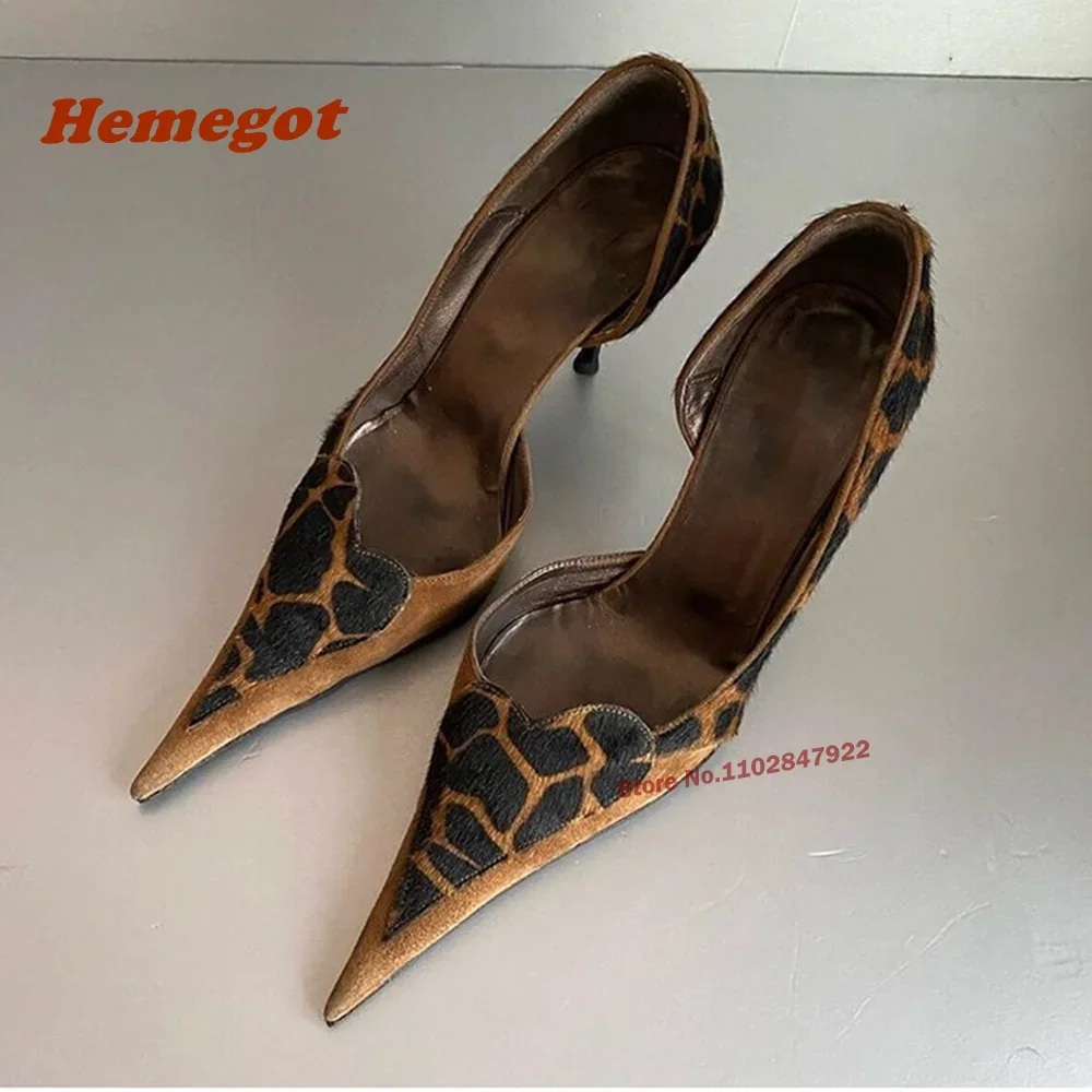 

Spicy Girls Pointy Toe Leopard Pumps Stiletto Heels Shallow Side Air High Heels 2024 Newest Sexy Party Shoes Elegant Women