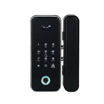 Office smart lock glass door fingerprint lock non-drilling electronic password door lock access control