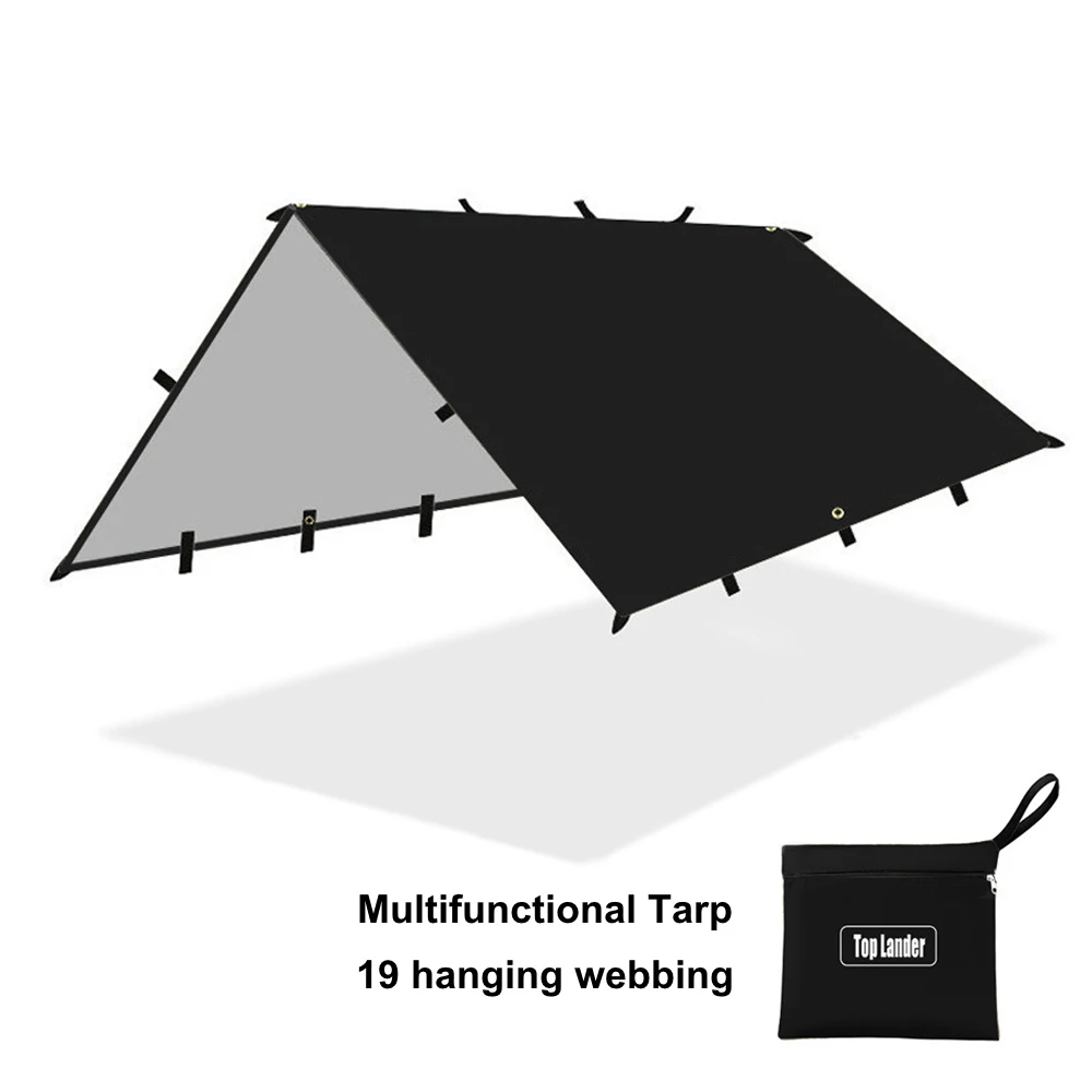 3 * 3 m Campingplane, Sonnenschutz, Outdoor-Markise, multifunktional, reißfest, versilbert, 210T