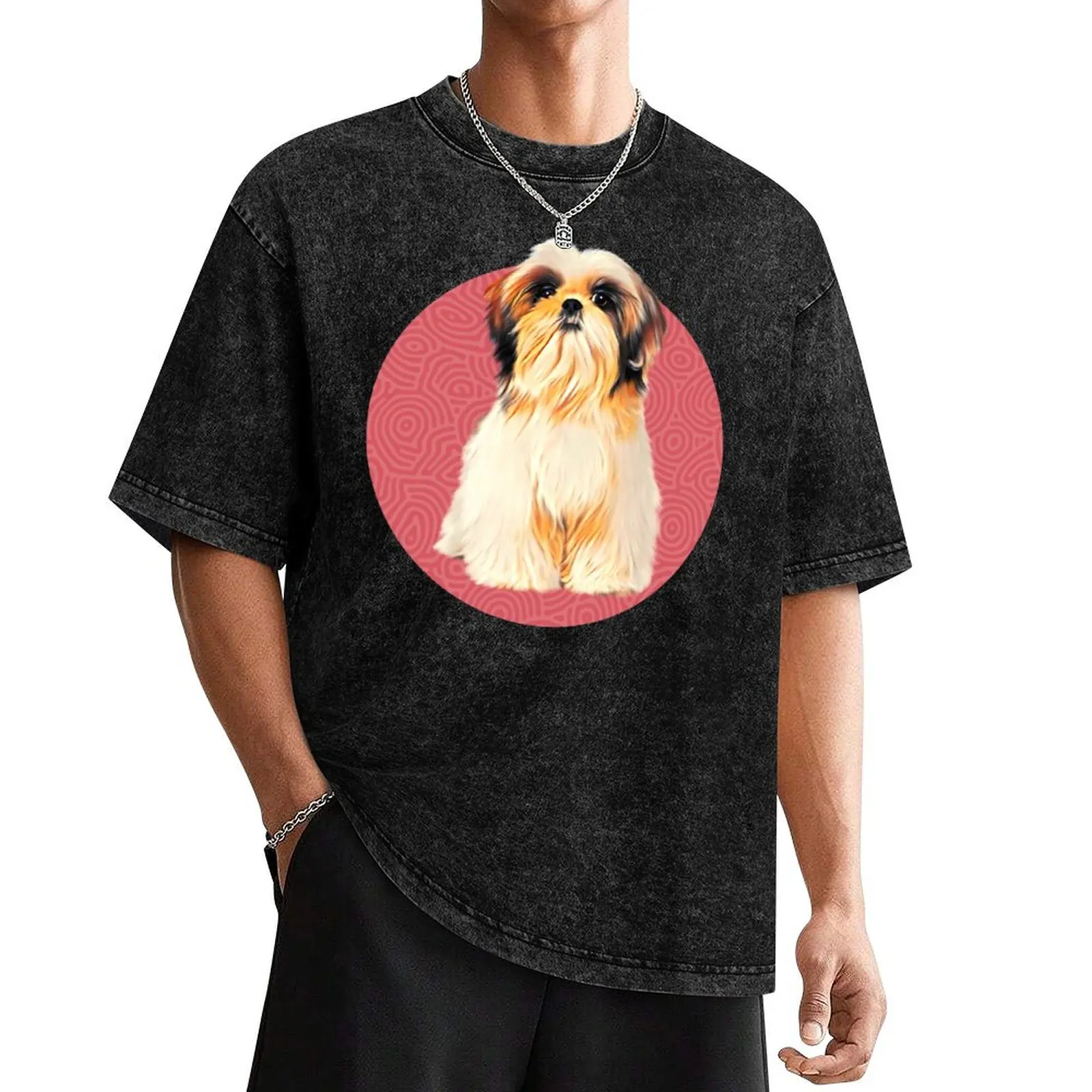 Cute Shih-Tzu dog illustration with fun colors T-Shirt shirts graphic tees korean fashion t shirts for men pack