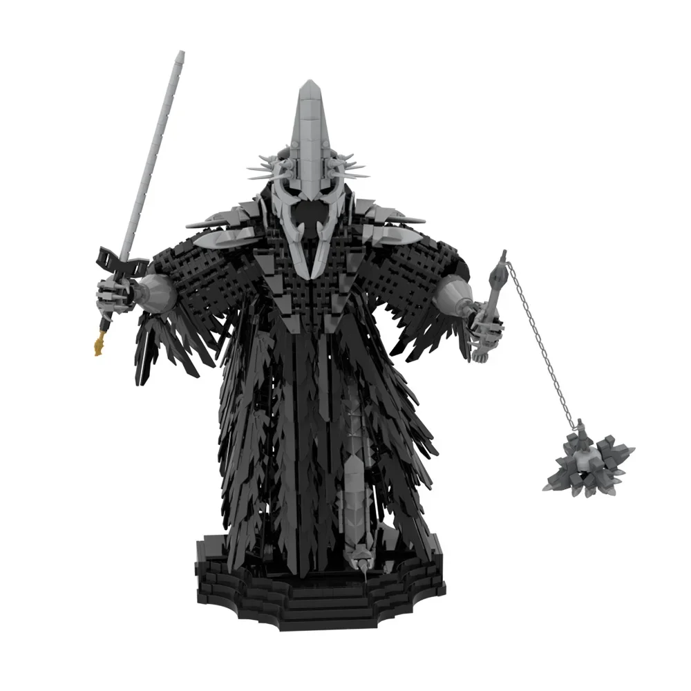 Gobricks-anillos MOC de película Witch-King of Angmar, modelo de ladrillos Ringwraith líder, montaje de bloques de construcción, juguetes para niños, regalos