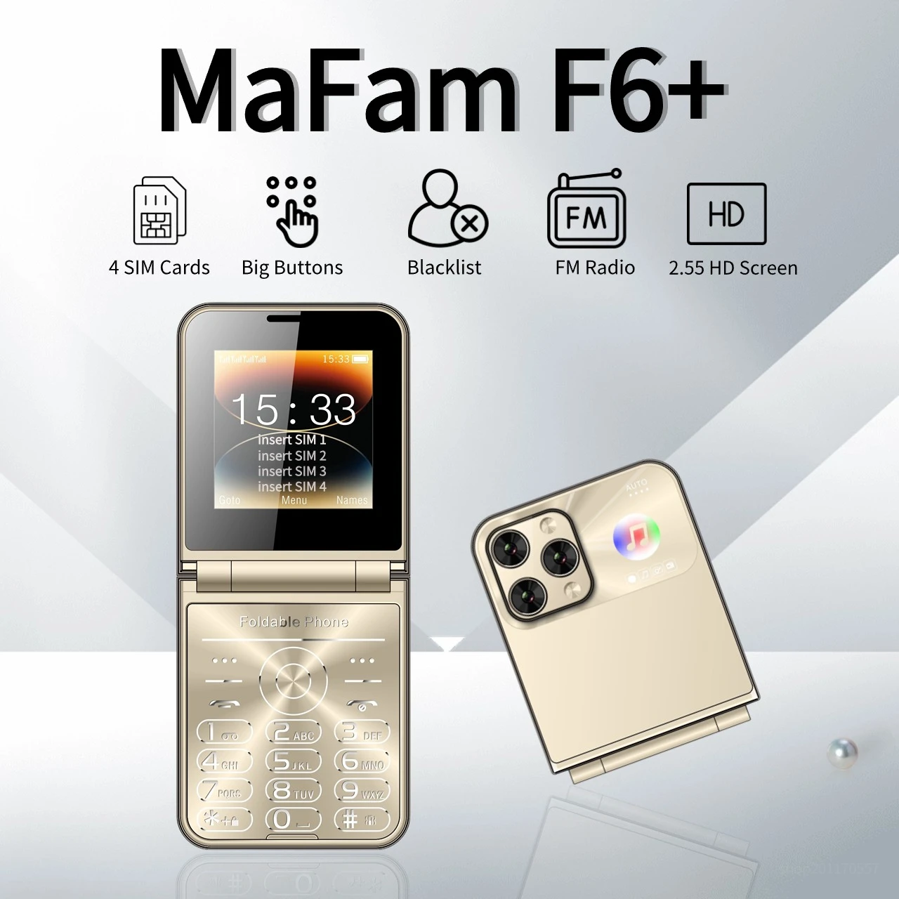 Unlocked Portable Thin Cellphone For Elderly Push-Button Speed Dial Four 4 Sim Cards Torch Blacklist Mini Cute Lady Phone Cheap