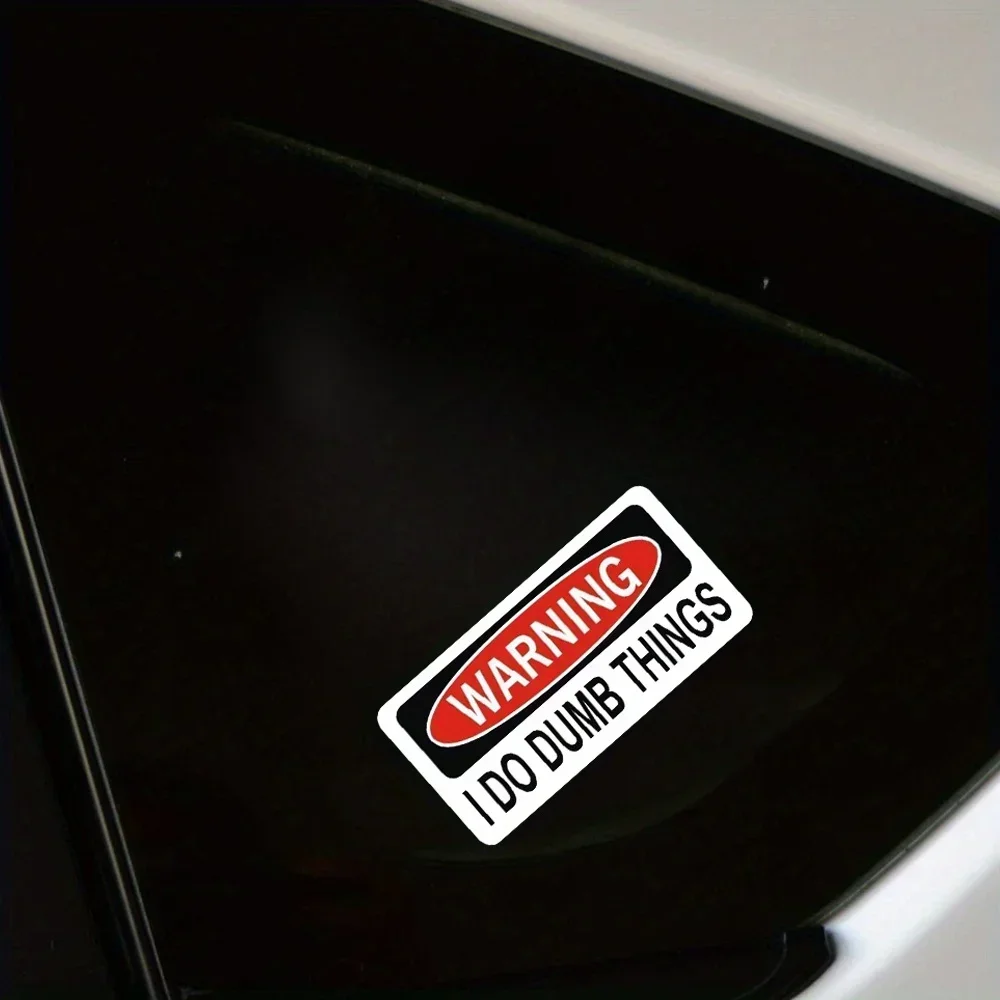 4 TEILE/SATZ Humorvoller Aufkleber „Warning I Do Dumb Things“ – selbstklebend für Auto, Laptop, Handyhülle, lustiges Geschenk für Enthusiasten