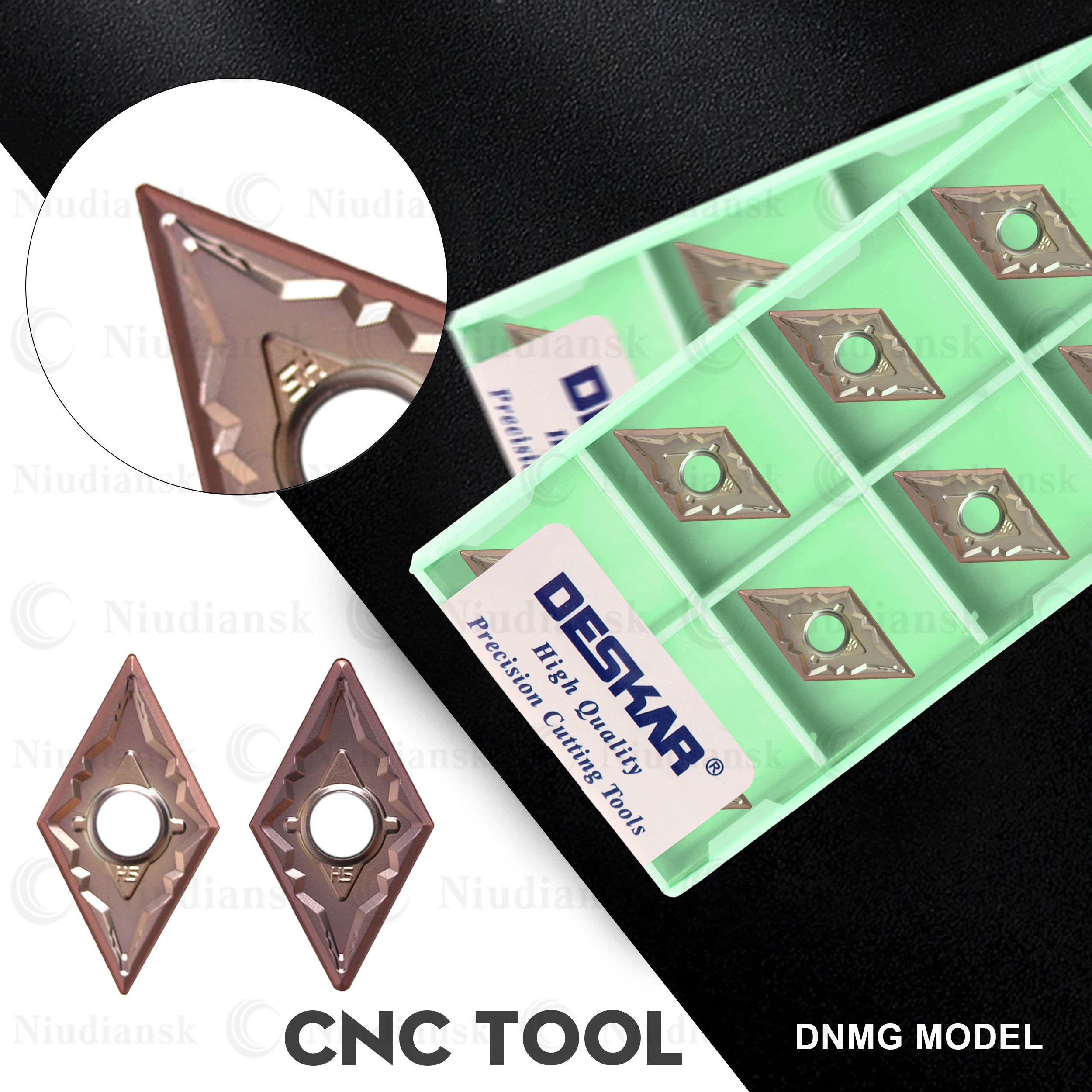 

DESKAR Turning Blade DNMG150604 DNMG150608 HS LF6118 CNC Lathe Carbide Inserts External Turning Tools Stainless Steel Processing