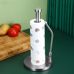 Stainless Steel Paper Towel Holder Household Roll Paper Holder Kitchen Restaurant Roll Paper Holder Single Column Vertical Shelf