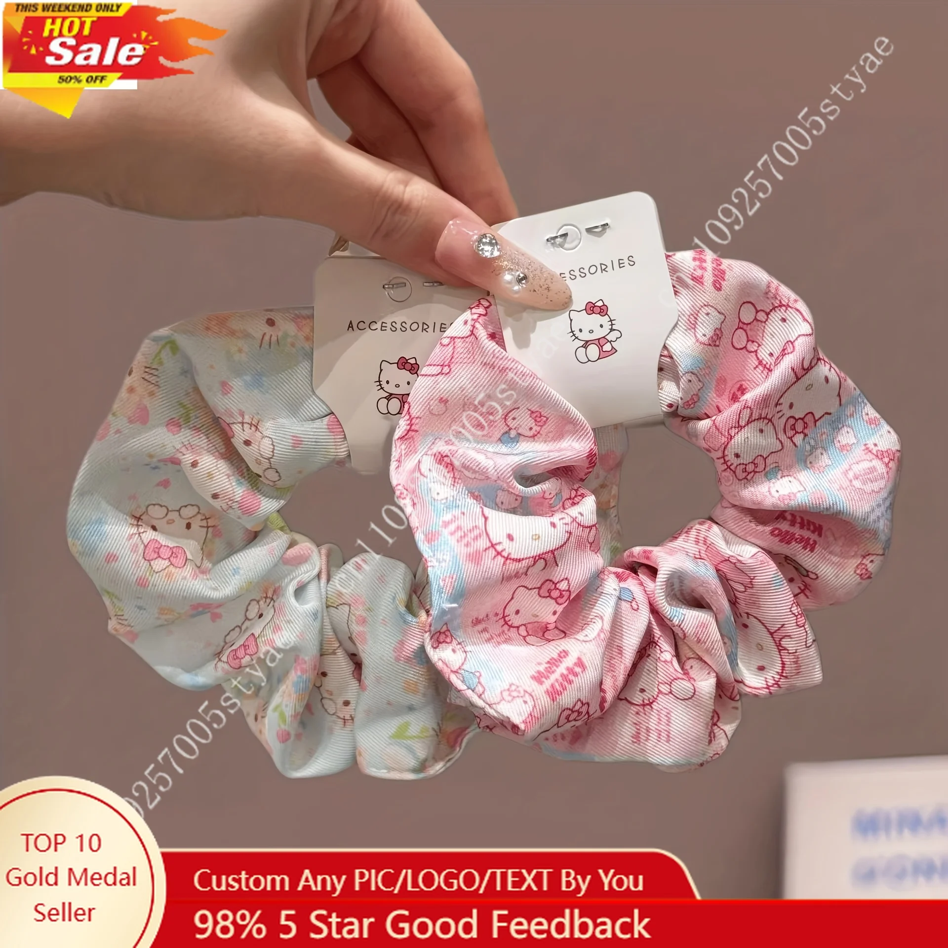

1pc 2pc Sanrio Hello Kitty Cartoon Headband Elastic Headband A Must-have Cartoon Image Perfect Gift for Women Daily Party Daily