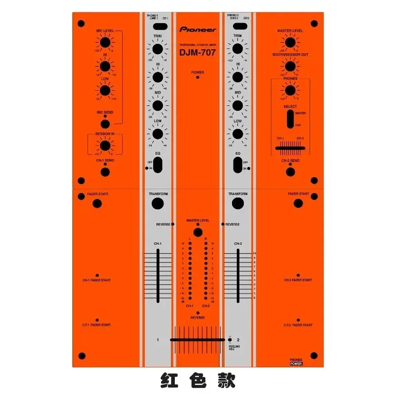 Pioneer DJM-707 Mixer Panel PVC Self-Adhesive Film & Colorful Customizable Stickers