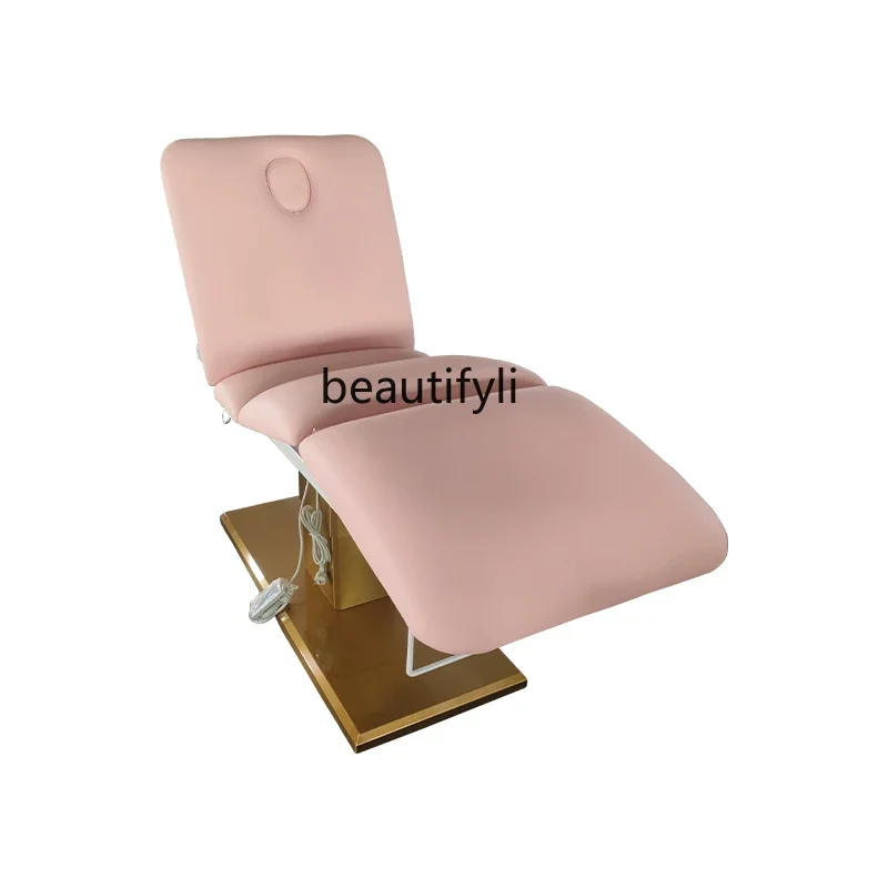 Electric Beauty Bed Medical Massage Physiotherapy Eyelash Smart Elevated Bed Gold-Plated Base