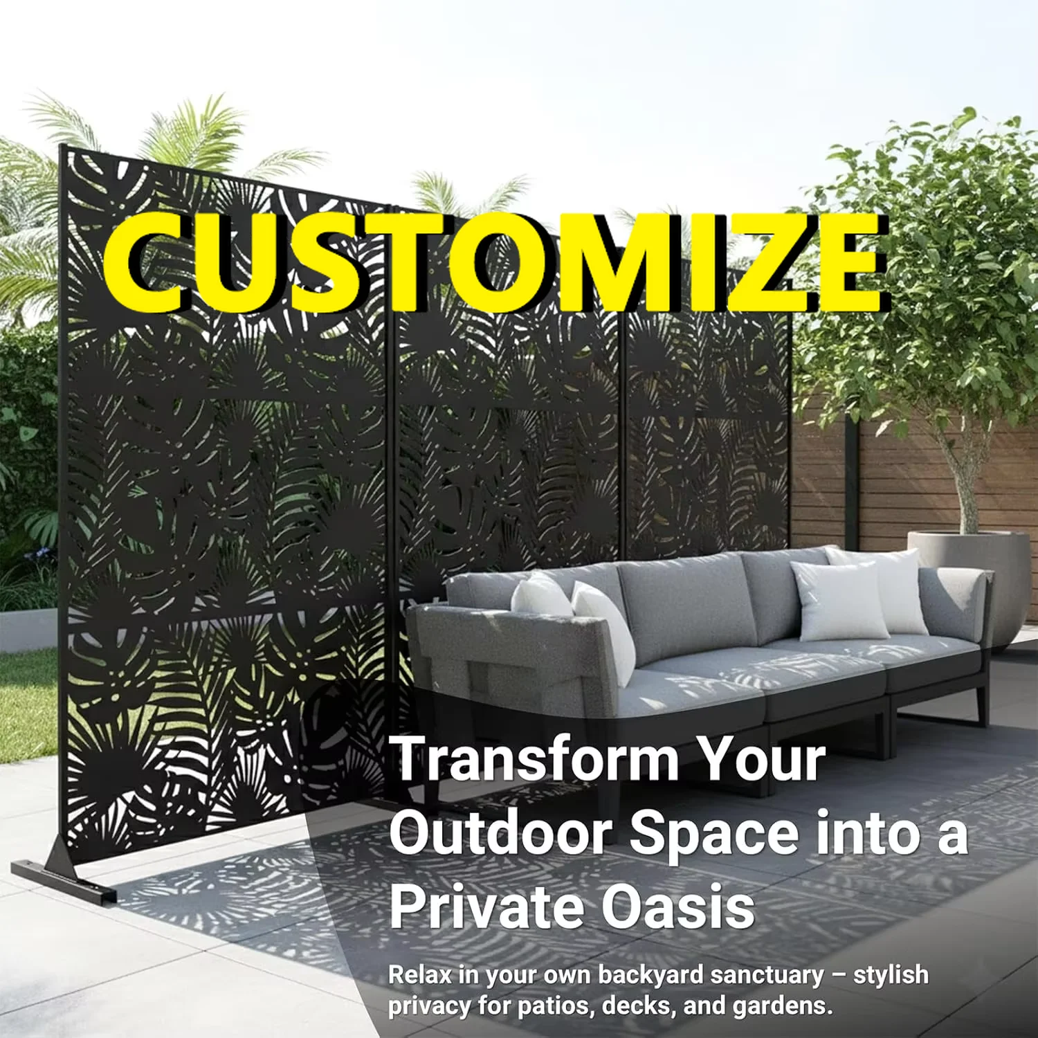 

Any Size Custom Rustproof Metal Art Fence Laser Cut Privacy Screen Aluminum Steel Garden Outdoor Durable Weatherproof Heavy Duty