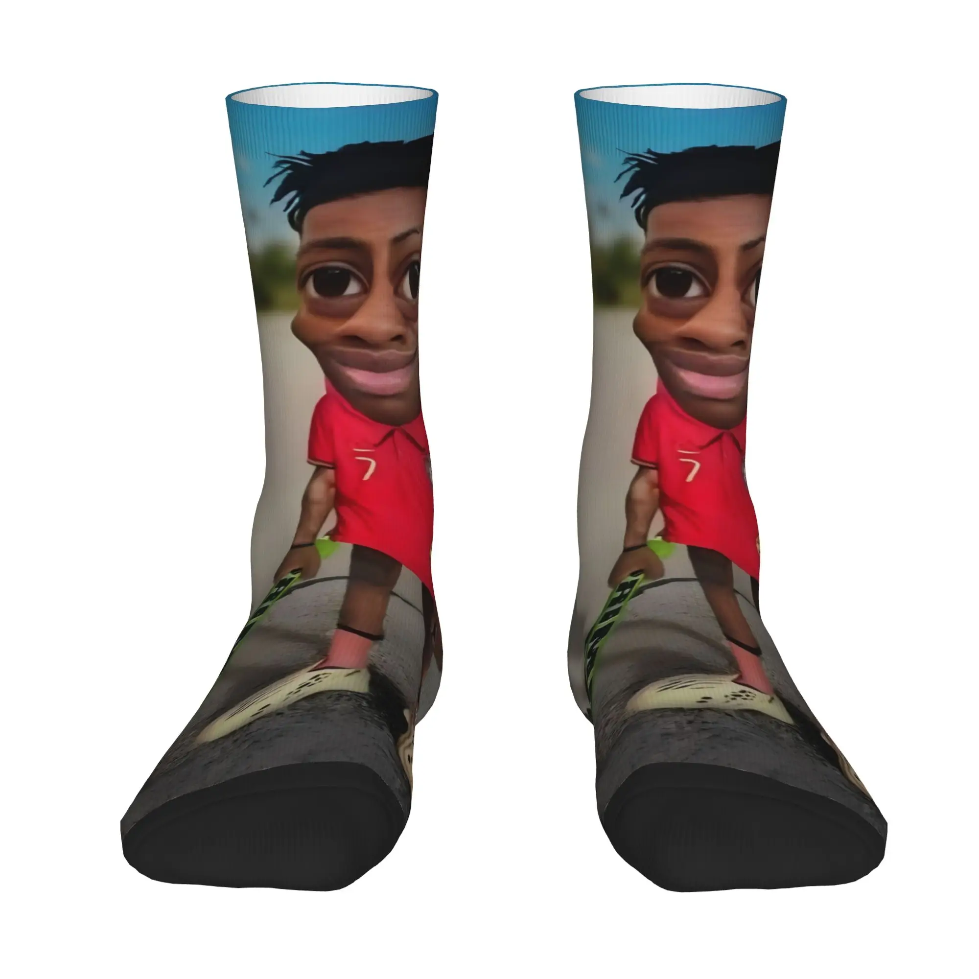 Funny Sock  Tung Tung Tung Sahur 16 Rock Seamless Pattern Printed Men Crew Socks Casual Men's Socks