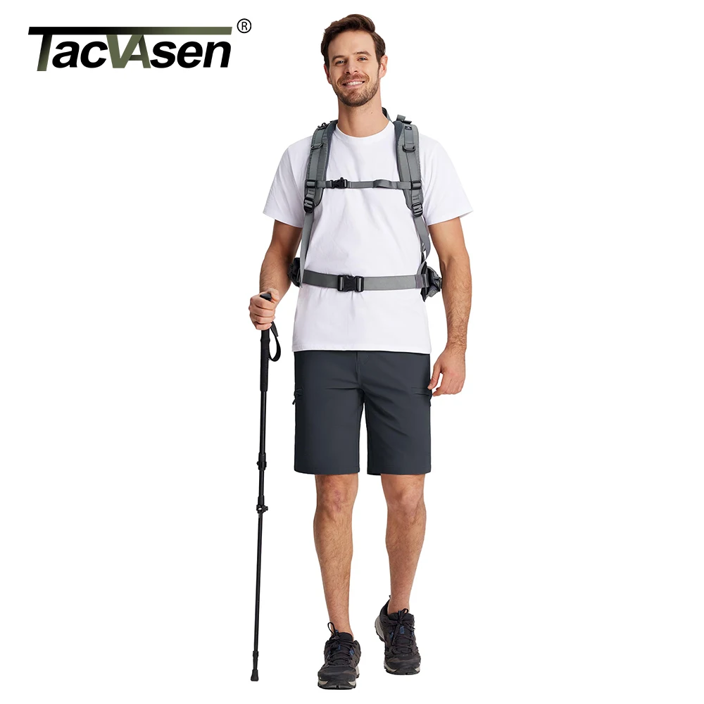 TACVASEN Summer Lightweight Casual Shorts Mens Hiking Fishing Waterproof Outdoor Cargo Work Shorts Multiple Pockets Short Pants