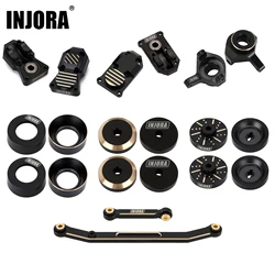 INJORA Heavy Black Coating Brass Counterweight Steering Knuckles Wheel Hex For 1/24 RC Crawler Car Axial SCX24 Upgrade Parts