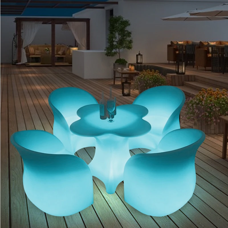 REAQ LED Plum BarTable 80x78x71cm With Remote Control For Garden Picnic Wedding Party Events Luminous Outdoor Furniture OEM ODM