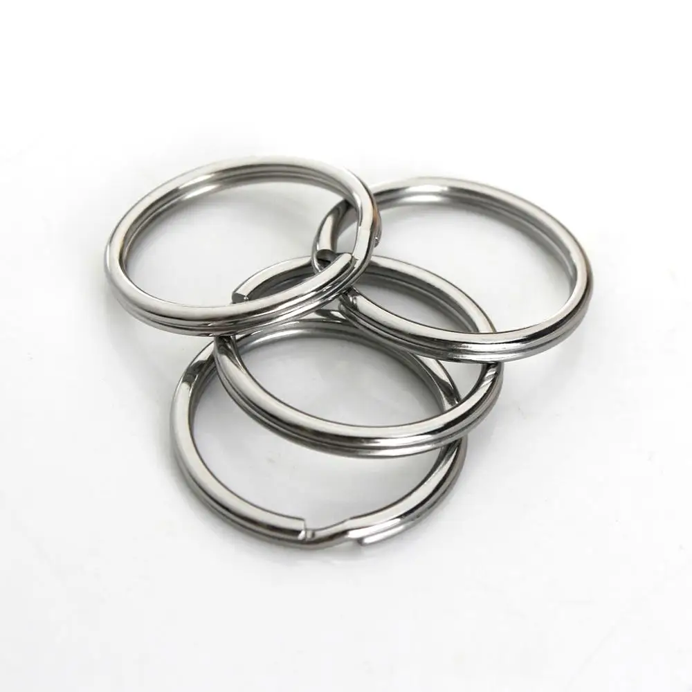 5pcs Metal Split Rings Round wire Double Loop Keyring 10-38mm Keychain Keys Holder DIY Leather Craft hardware Stainless Steel