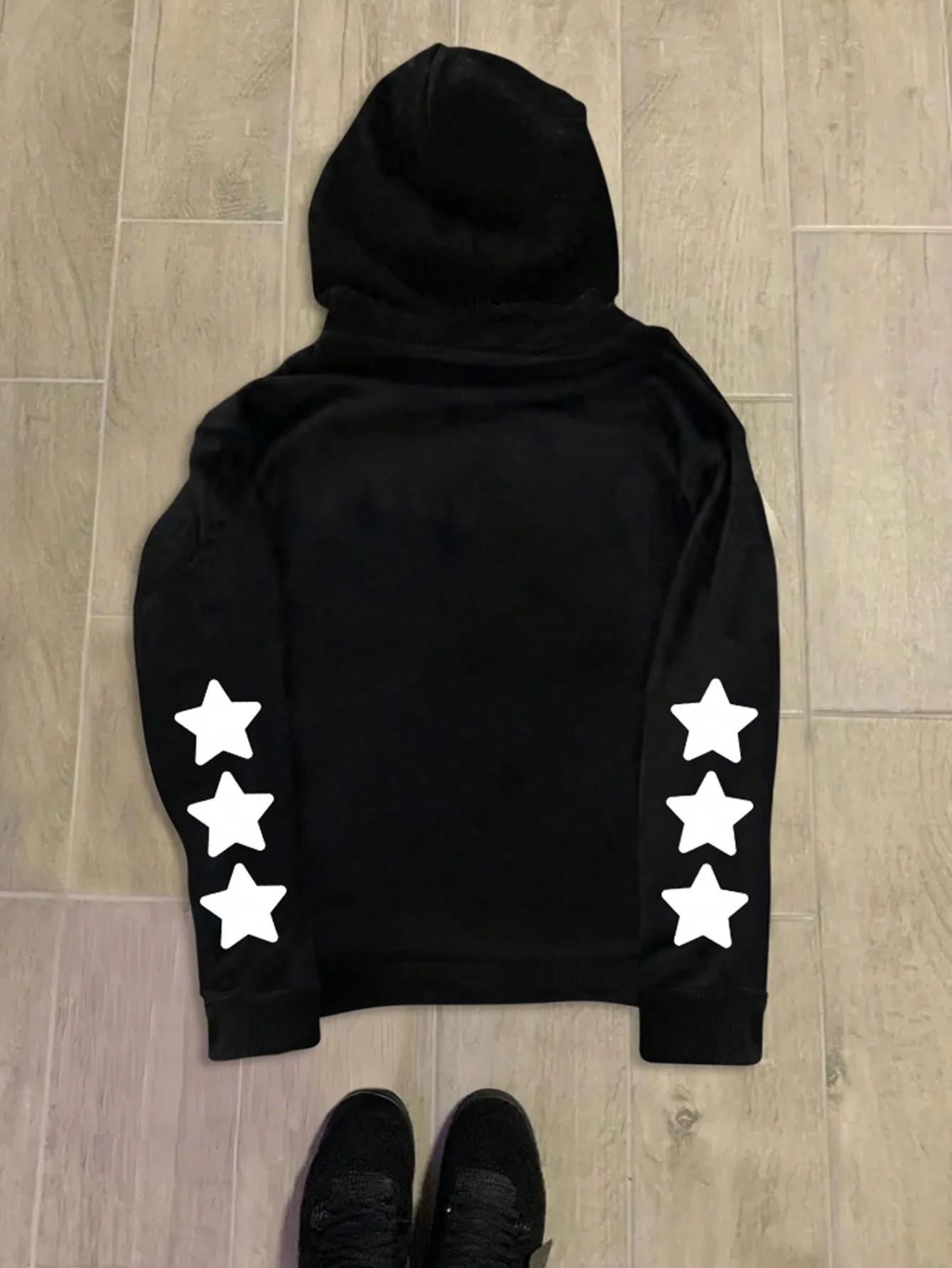 Sweat à capuche imprimé Walk With God pour femmes, Design à manches étoiles, sweat-shirt décontracté d'automne