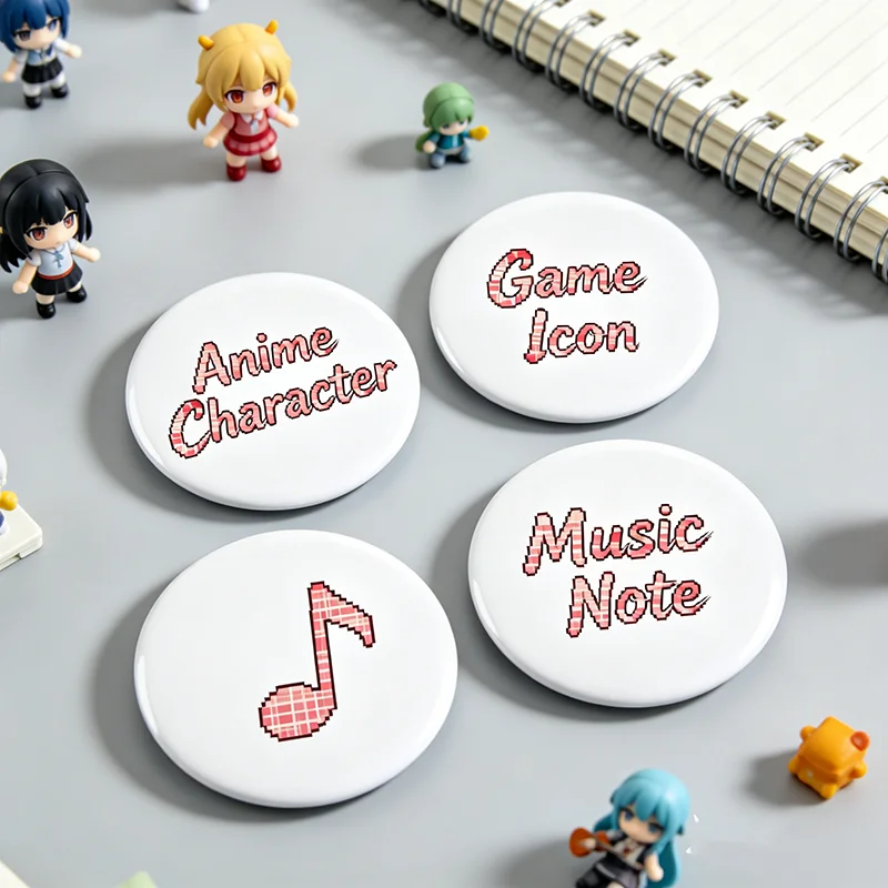 58mm Handmade Round Brooches, Personalized Custom Badge Pins