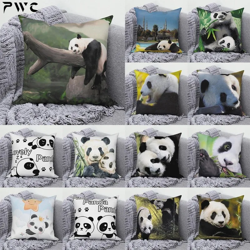 

Cute Panda Animal Pattern Cushion Cover for Home Living Room Sofa Bedroom Decoration Square pillowcase