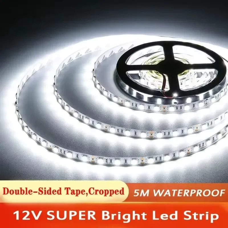 12V Led Strip Smd 2835 5M 5 Meter Led Tape Light 60Led/M Warm White Red Green Blue Yellow Flexible Ribbon Home Decor Light Luces