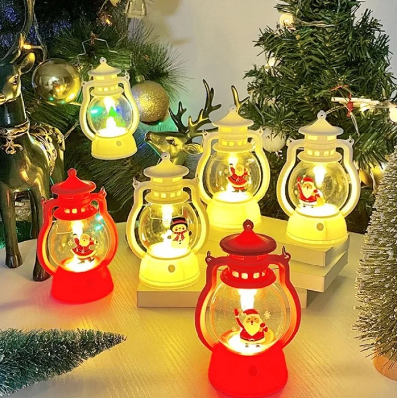 Natal pequeno cavalo lanterna atmosfera portátil pequena lâmpada de óleo do jardim de infância presente natal das crianças lâmpada decorativa criativa