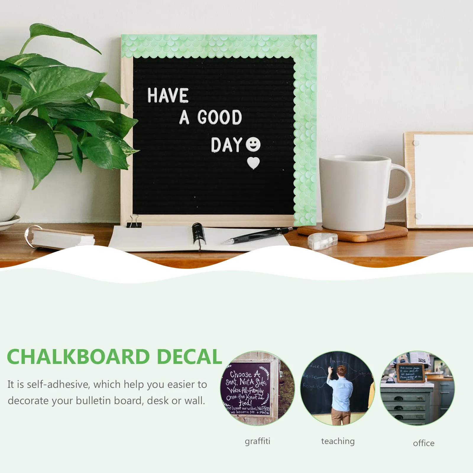 

Wave Bulletin Border Sticker 1 Roll Classroom Blackboard Border DIY Sticker Wave Pattern Classroom Decor Self Adhesive