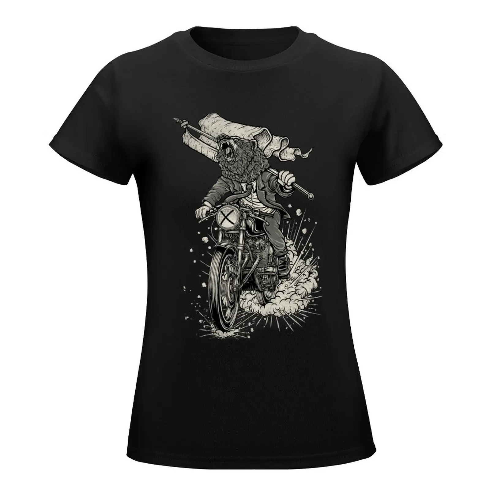 Winya No. 91 cafe racer bear biker burnout T-Shirt korean fashion tops cute clothes t-shirts for Women loose fit