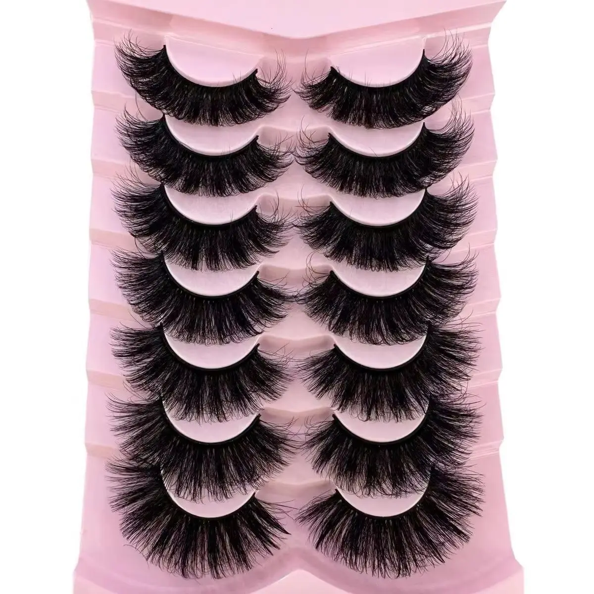 New 7 Pairs False Eyelashes Wispy Lashes Natural Look Fake Eyelashes Cat Eye Lashes Faux Mink Fluffy Strip False Lashes Pack