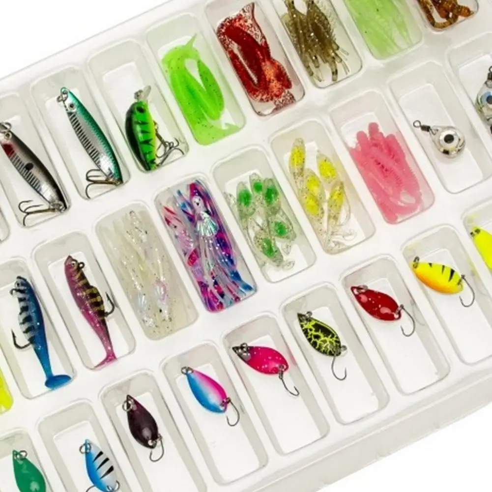 Fishing Advent Calendar Premium Fishing Lure Gift Box with 30 Grids for Freshwater Anglers Artificial Soft Hard Bait for Fishing