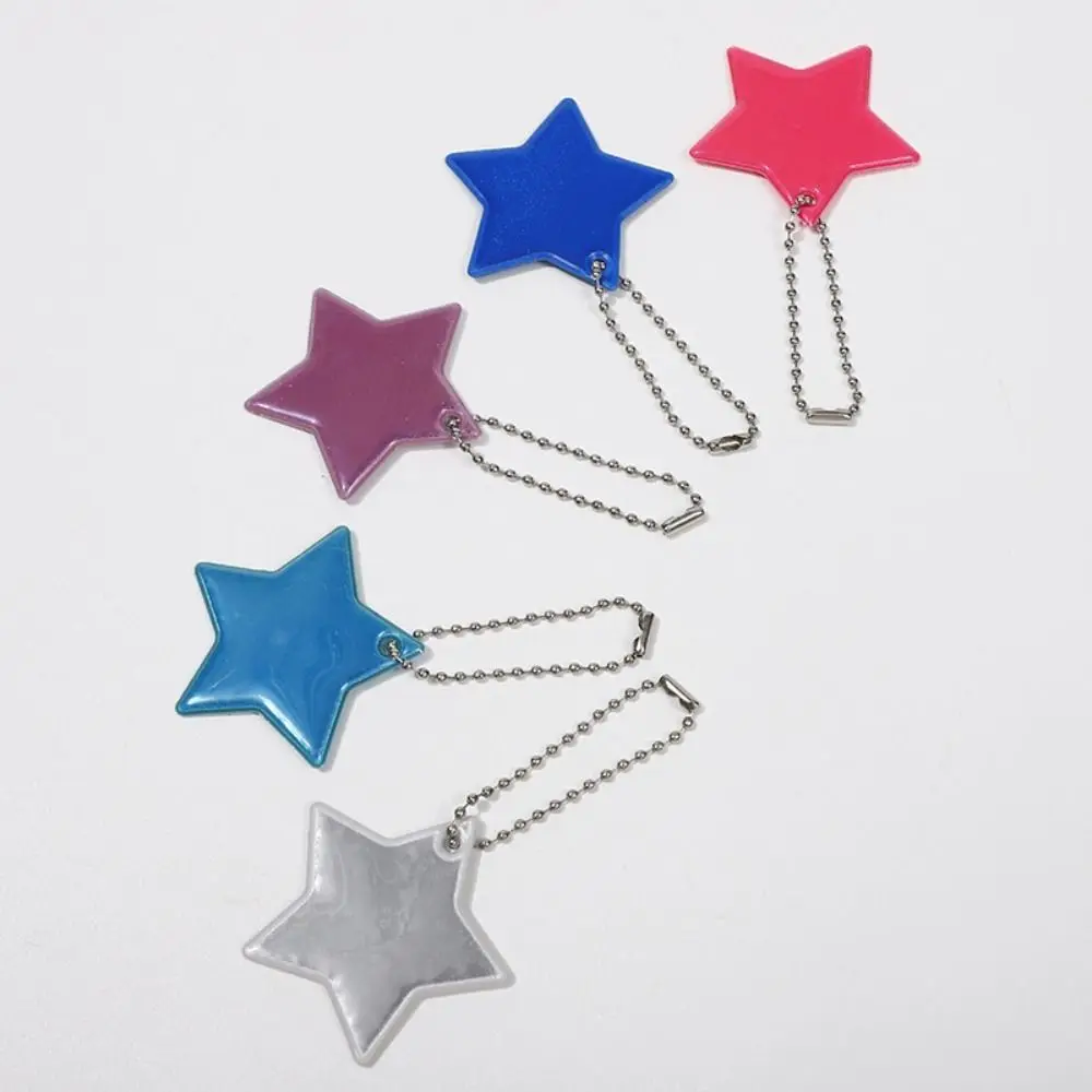 Chain Visible Safety Key Ring Night Traffic Safety Reflector Reflector Keyrings Reflective Bag Pendant Star Reflective Pendant