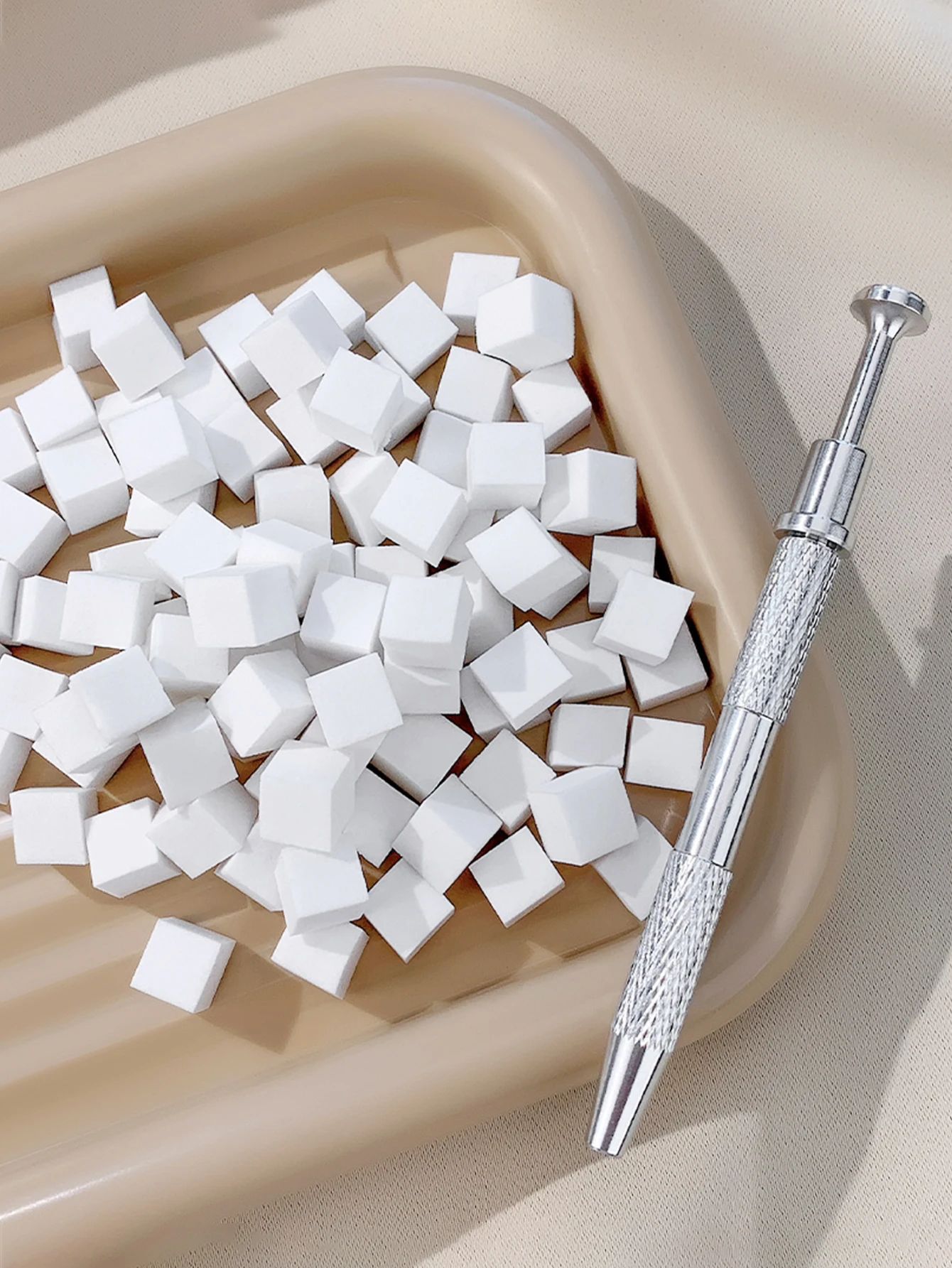 1/2 ชุด 1 ซม.มินิเต้าหู้ฟองน้ําสําหรับเล็บ Art Gradient & Blending, Grabber แปรงเครื่องมือ Cheek Stamping Pad, แต่งหน้า Stamping Kit