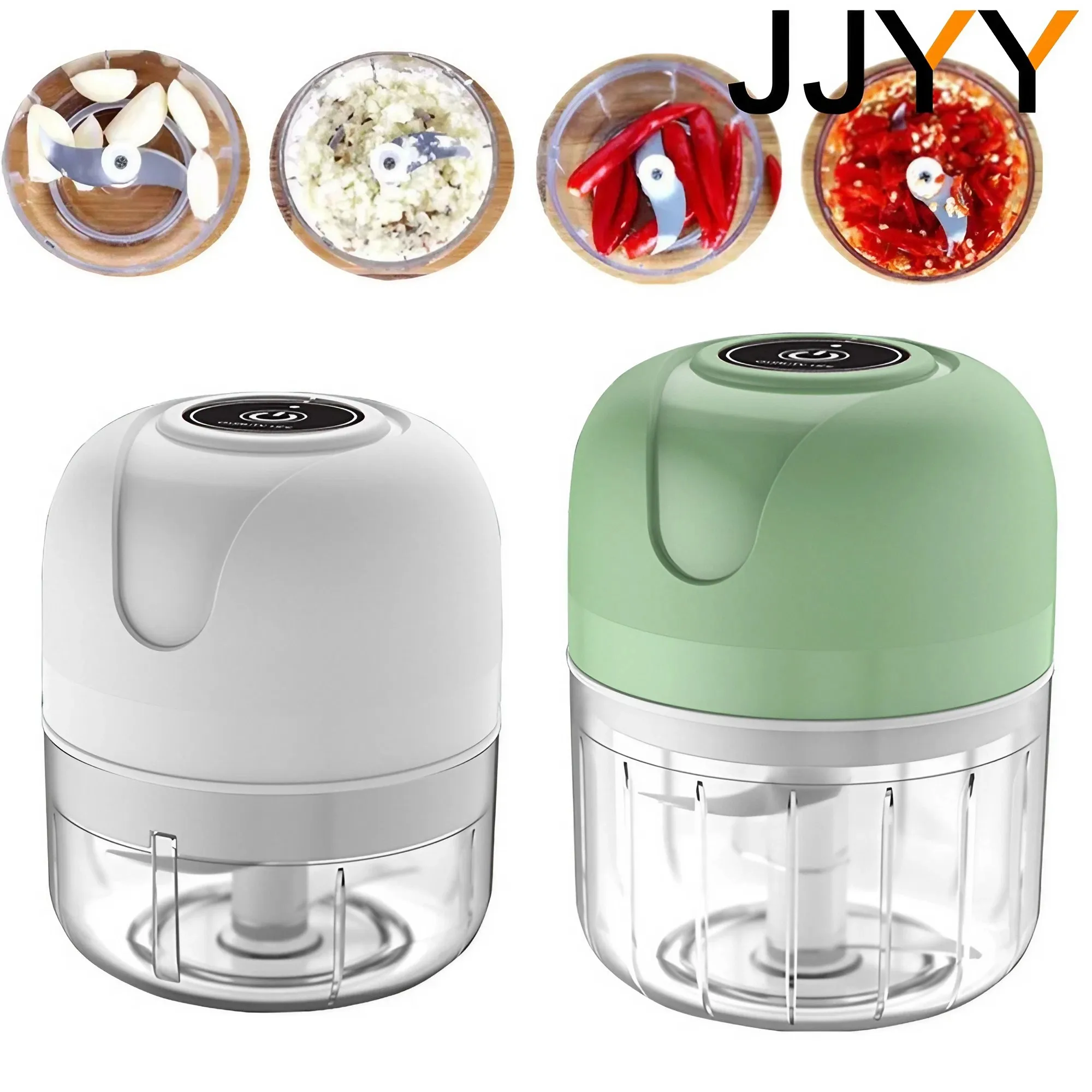 JJYY-Picadora eléctrica de alimentos para cocina, Mini trituradora de ajo, picadora de carne portátil USB, picadora de verduras para Gadgets de cocina
