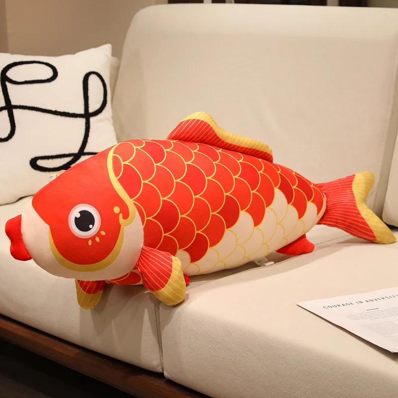 60-100 Cm Kawaii Cartoon Simulatie Anime Koi Vis Knuffel Knuffel Kinderen Vis Kussen Handgemaakte Rustgevende pop Gift