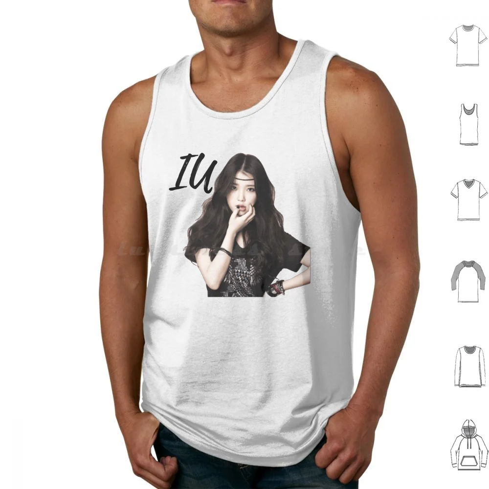 Iu Tank Tops Print Cotton Iu Jieun Kpop G Dragon Kwon Jiyong Blueming Bbibbi Dear Name Through The Night You And I