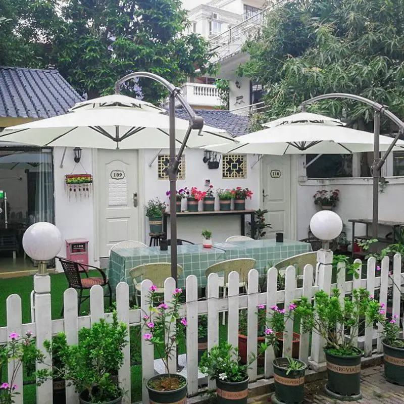 Outdoor Cantilever Offset Patio Umbrella Banana Roman Sun Shade Weatherproof Garden Side Umbrella