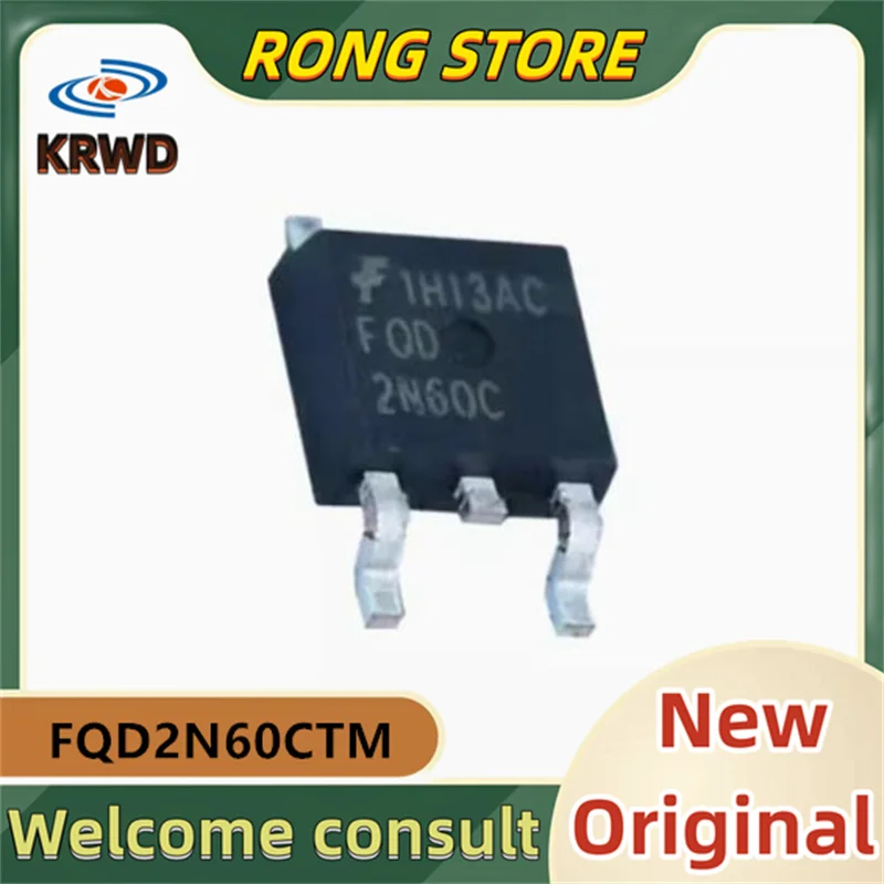 

20pcs FQD2N60C New and Original FQD2N60CTM TO-252 2A 600V