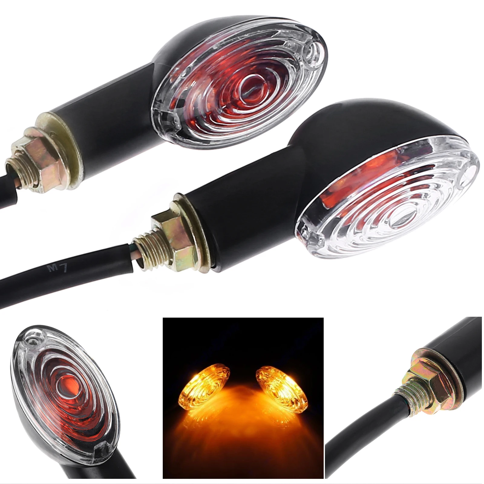 4 Stuks Motorcycle Motor Richtingaanwijzer Blinker Light Indicator Amber Lamp Motorbike Lamp Universal Voor Honda Suzuki Yamaha 12V