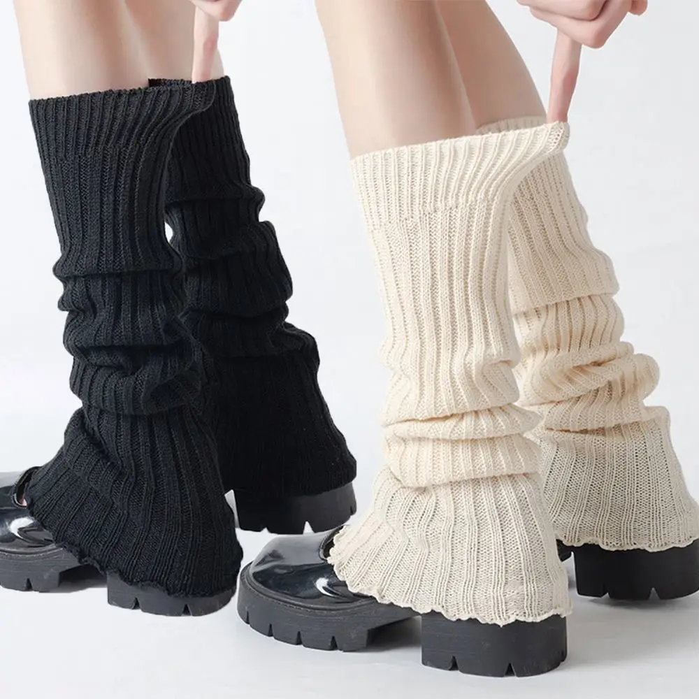 

Solid Color Lolita Leg Warmers Crochet Pattern Thickened Knitted Foot Cover Warm Foot Cover Middle Tube Socks Cold Weather