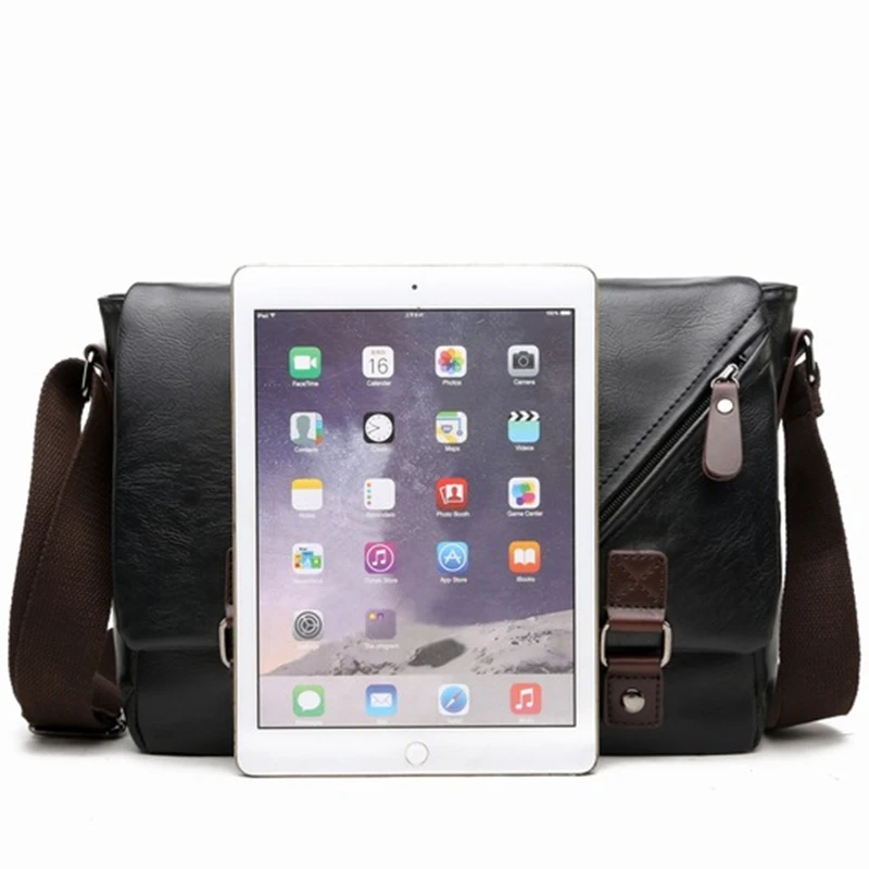 Fashion Business Messenger Bags Men Crossbody Bags Leather Shoulder Bags Men High Capacity Multi-pocket Male Laptop Bag Satchels