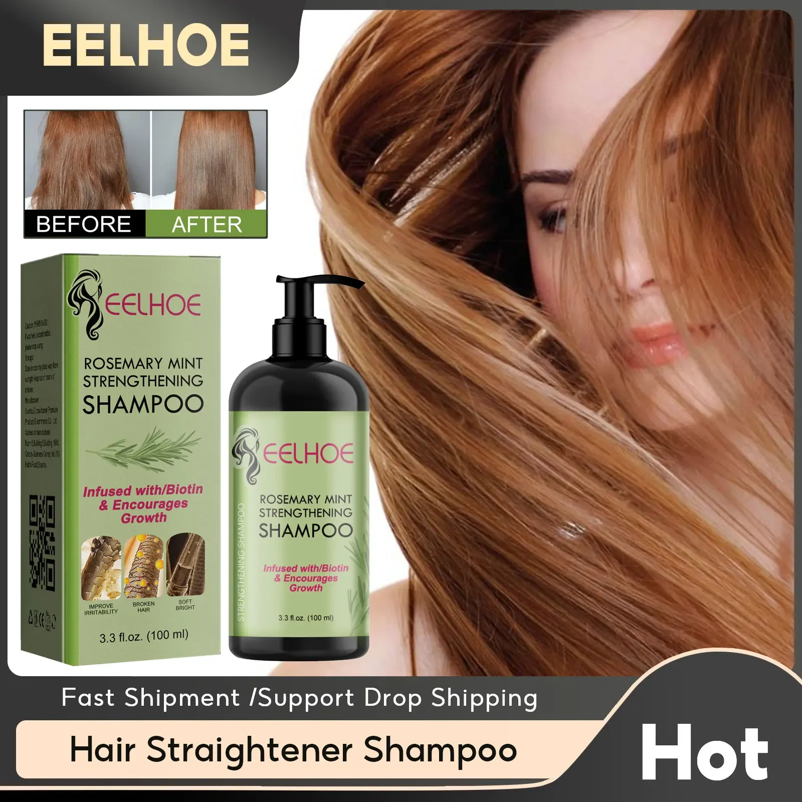 

Hair Straightener Shampoo Repair Dry Frizzy Damage Anti Itch Dandruff Cleaning Scalp Treatment Refreshing Rosemary Mint Shampoo