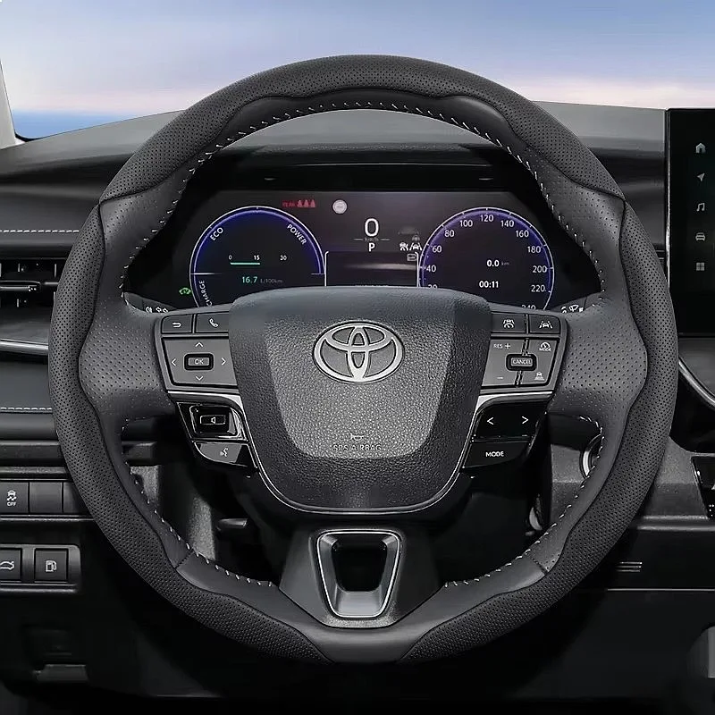 Suitable for Toyota Breathable Hole Leather Steering Wheel Cover Segmented Quick Release Design Non-Slip Durable