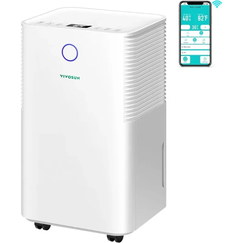 

VIVOSUN Dehumidifier, Ultra-quiet Automatic Defrost Dehumidifier, Color Digital Display, Timer, Suitable for Home, Basement