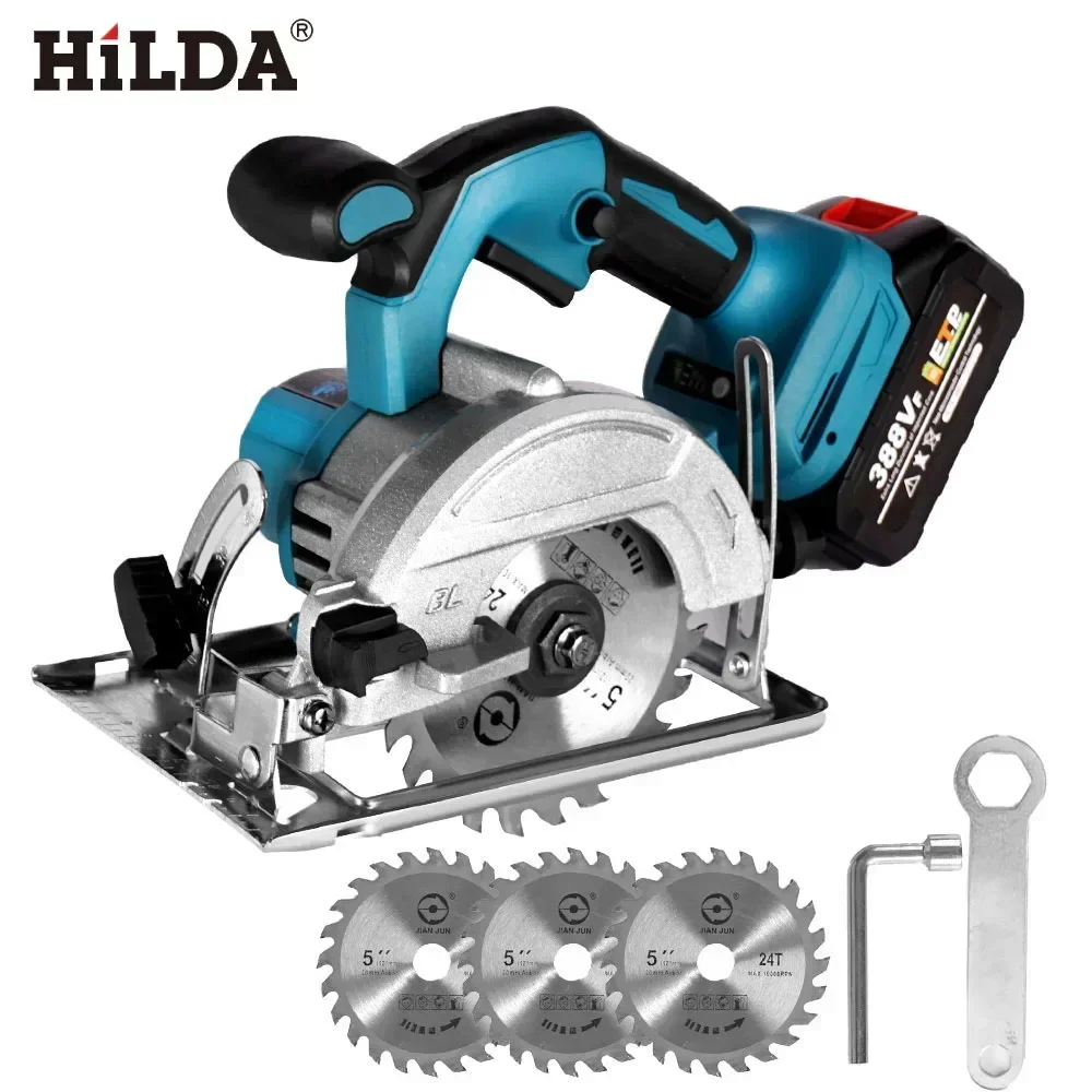 5 Inch 125mm Brushless Circular Saw Multifunctional Cordless Electric Cutting Tool Handheld Chainsaw for Makita 388V Battery