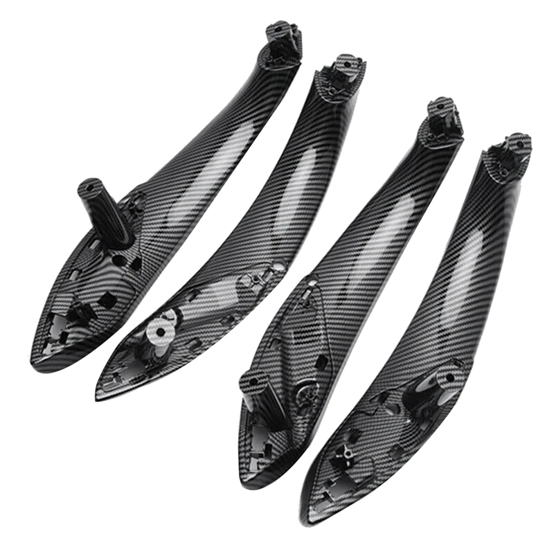 Four Doors Carbon Fiber Car Interior Inner Door Pull Handle Cover Kit For-BMW 3 4 Series F30/F31/F34 F32/F33/F36 2012-18