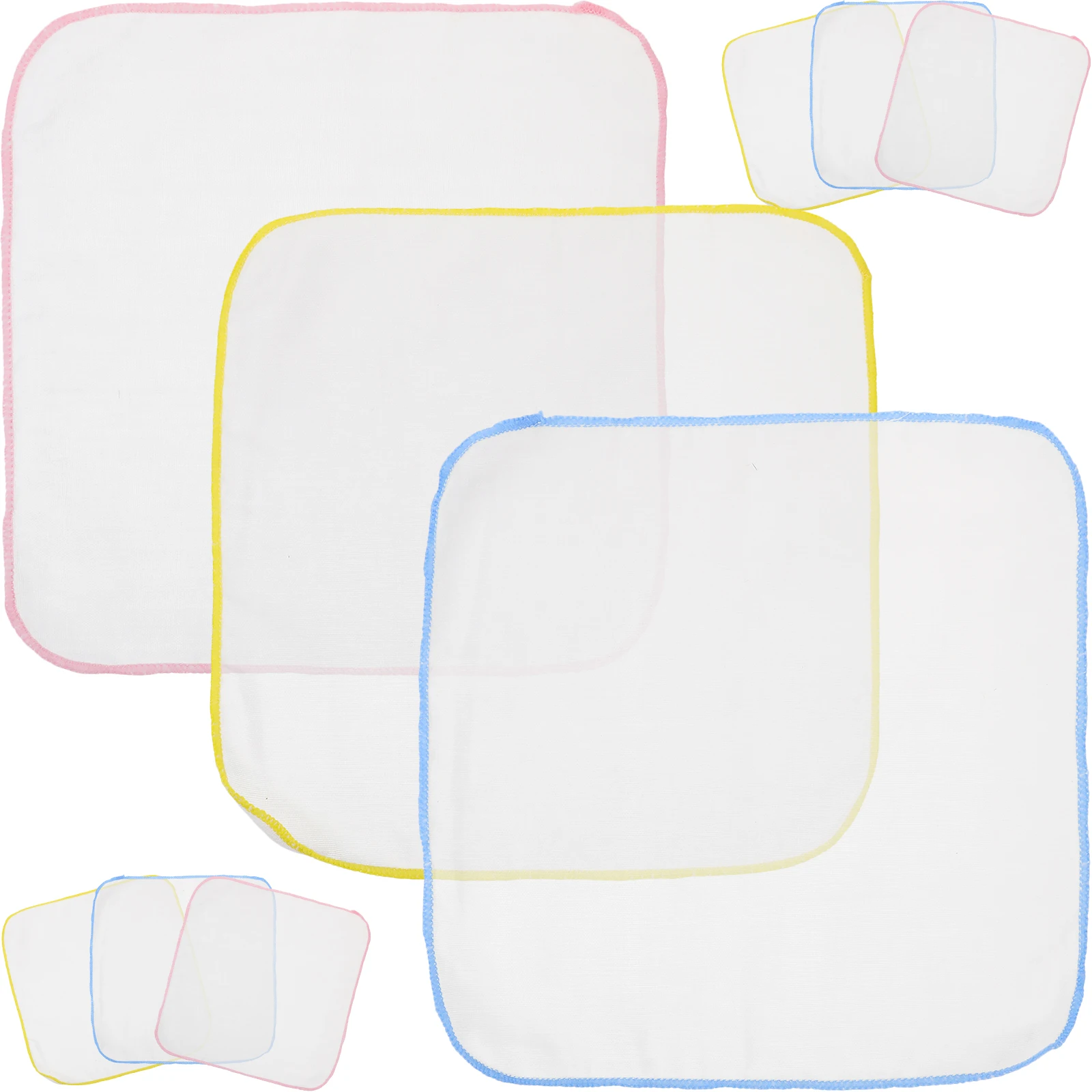 

9pcs 25X25Cm Baby Burp Towel Cotton Small Towel Absorbent Square Kerchief For Drool Spit Up Protection Yellow