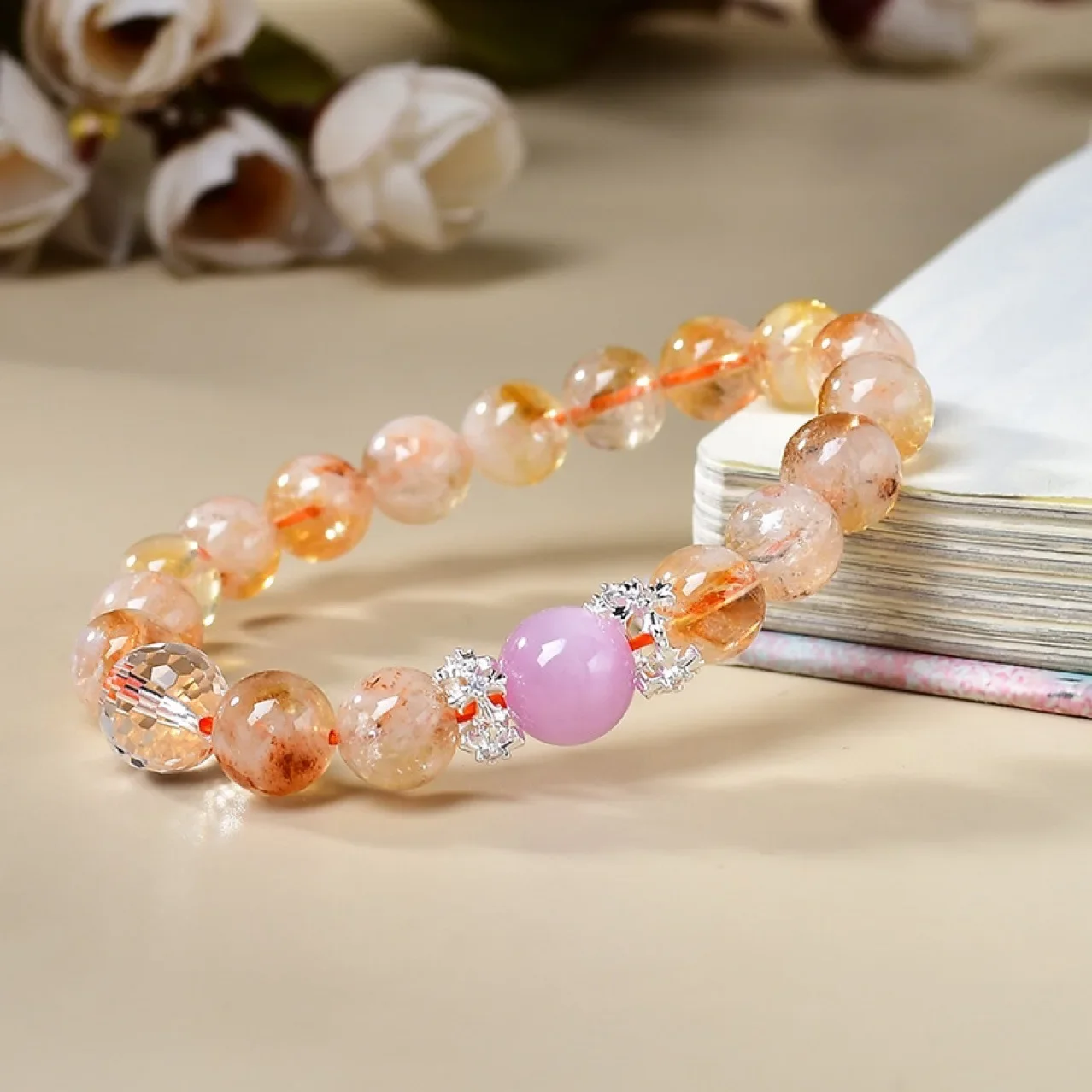 

Natural Huangta Crystal Purple Lithium Hui Bracelet Light Luxury Fashion Lucky Bracelet