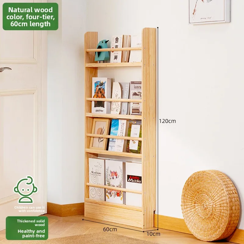 Floor Standing Bookcase Picture Book Rack Kids Room Living Room Entryway Storage Bookshelves Book Shelf Furniture Book Rack