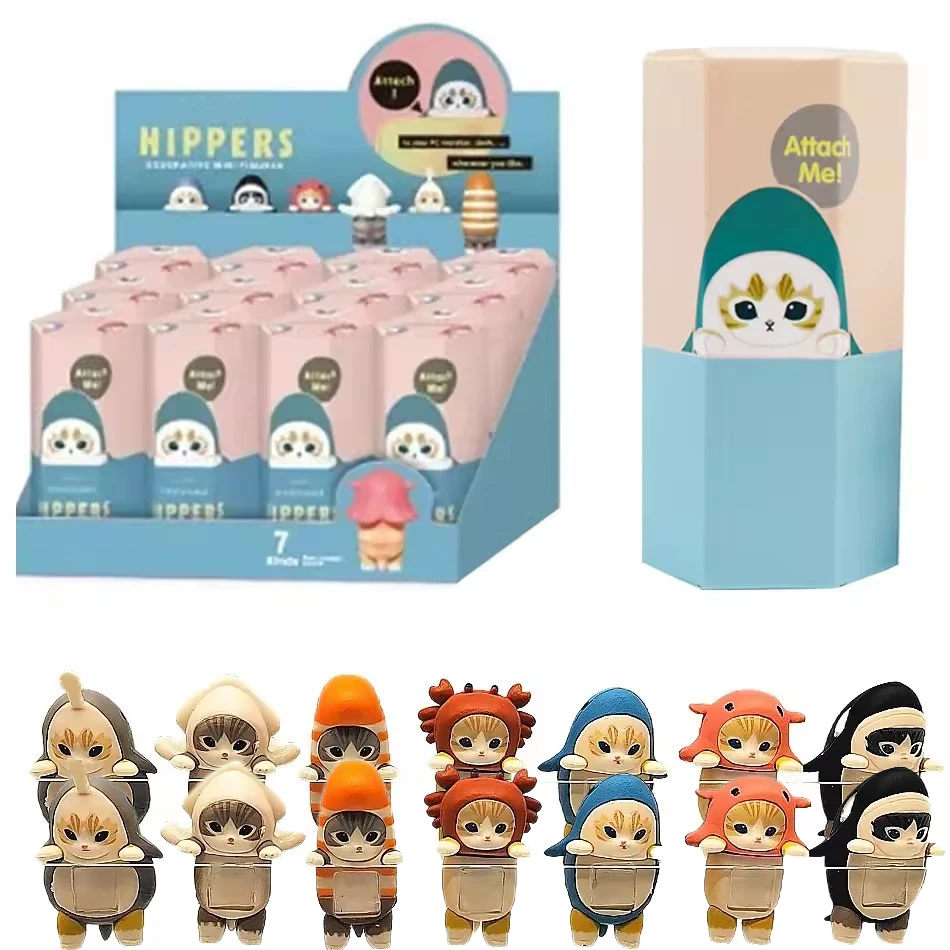 HIPPERS & Fushan gato Ángel Animal caja ciega serie curación muñeca de moda coche adornos para teléfono móvil juguetes para niños regalo de Navidad